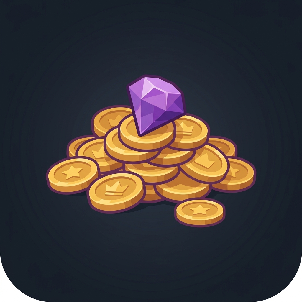 Hero pack: pile of coins and gem
